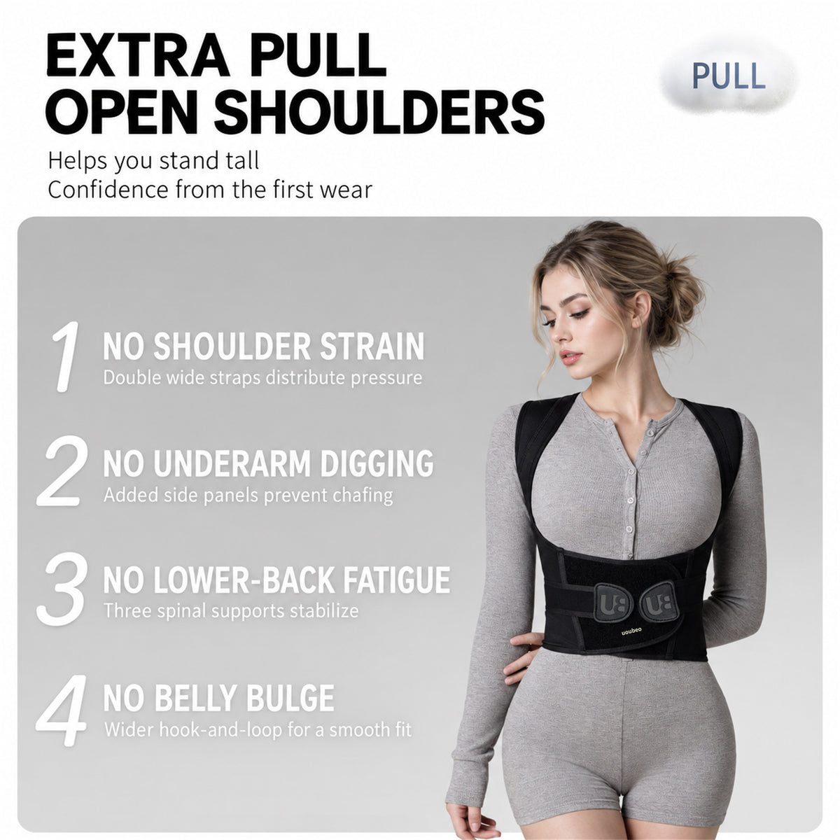 UOUBEO XL Posture Corrector – Breathable Stretch Support with Flexible Spine Support & Waist Protection