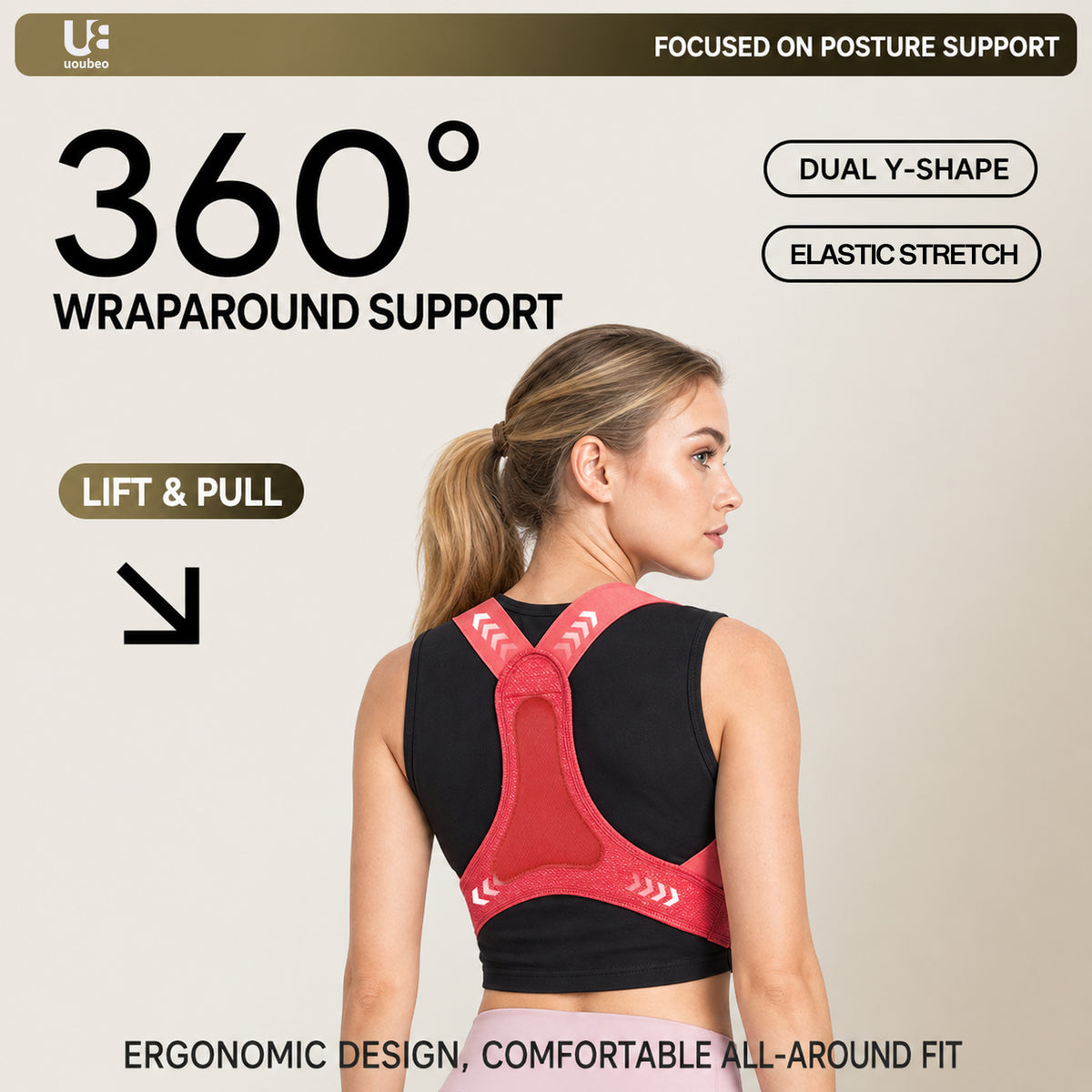 UOUBEO BQ Posture Corrector | Double Y Support for Better Posture