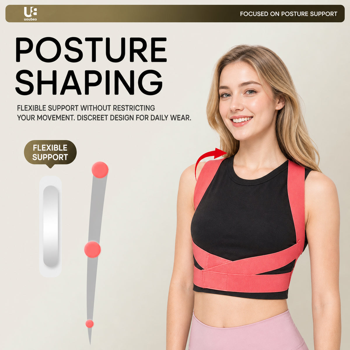 UOUBEO BQ Posture Corrector | Double Y Support for Better Posture