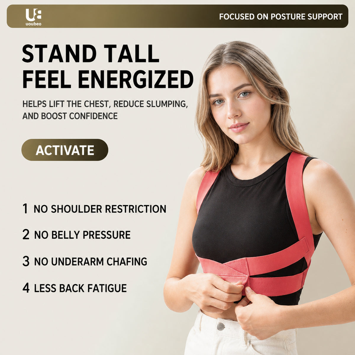 UOUBEO BQ Posture Corrector | Double Y Support for Better Posture