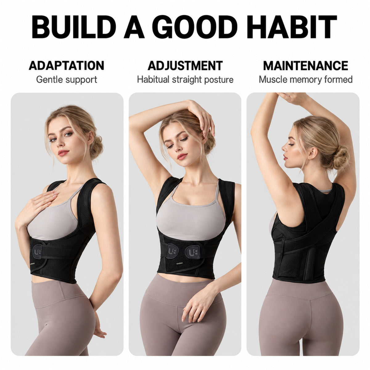 UOUBEO XL Posture Corrector – Breathable Stretch Support with Flexible Spine Support & Waist Protection