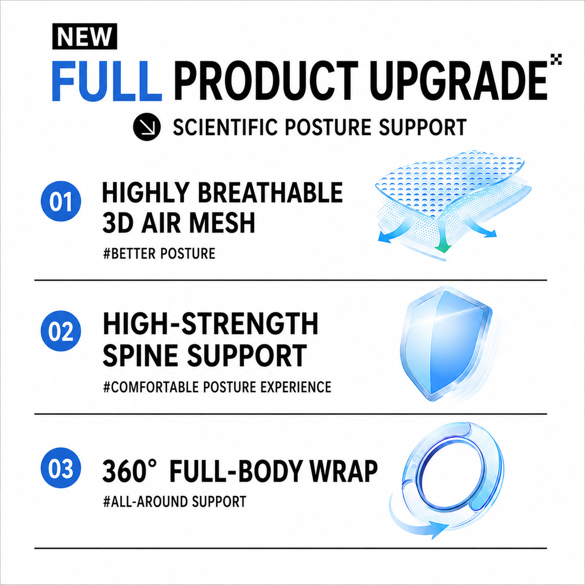 UOUBEO L9 Posture Corrector – Breathable 3-Spine Support Back Brace