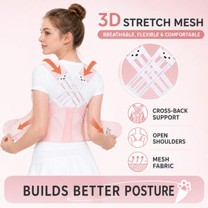 UOUBEO Kitty Women’s Open-Shoulder Posture Corrector – Breathable Comfort with Cute Cat Paw Design