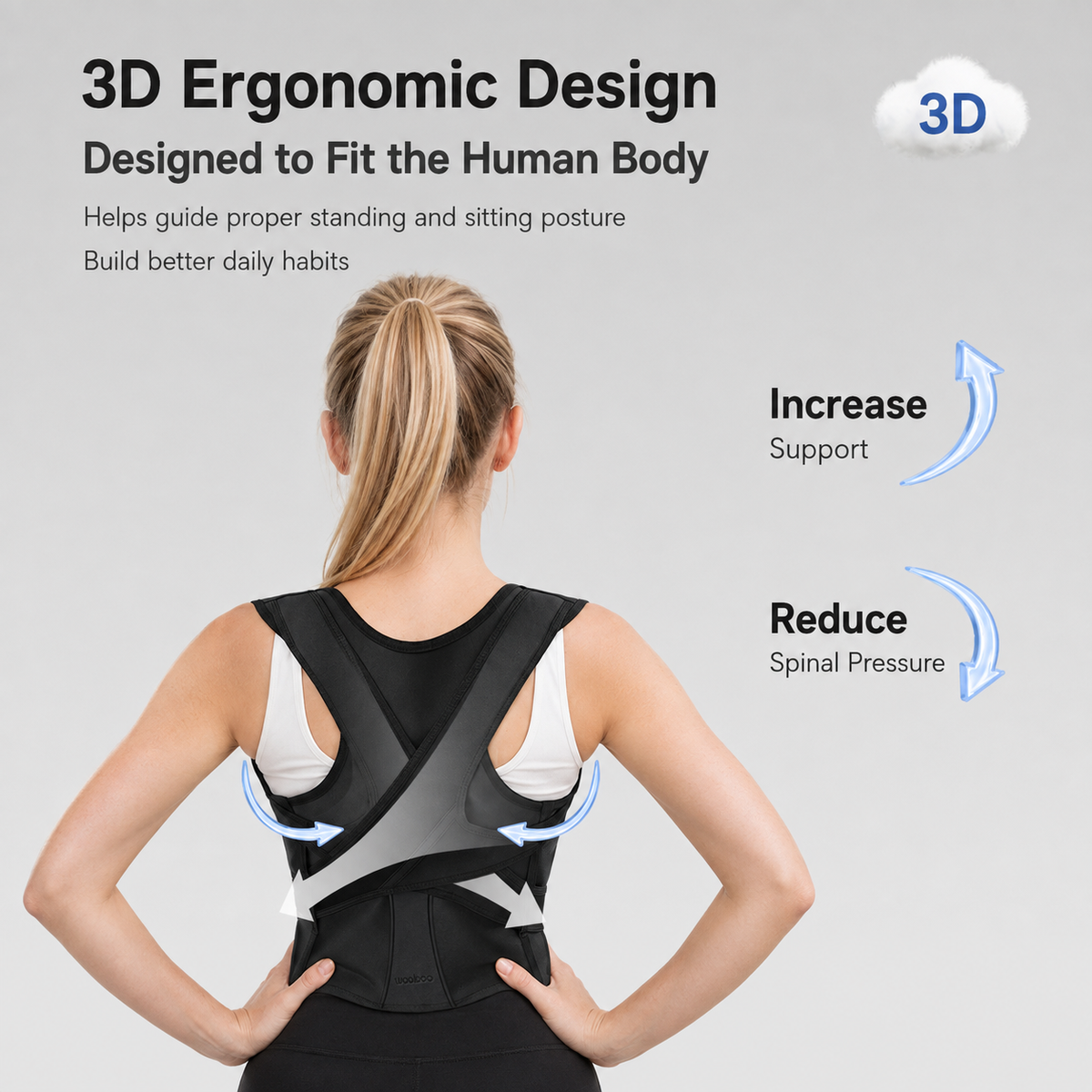 UOUBEO XE Pro Back Support Belt – High Elastic Breathable Lumbar Support Brace for All Ages