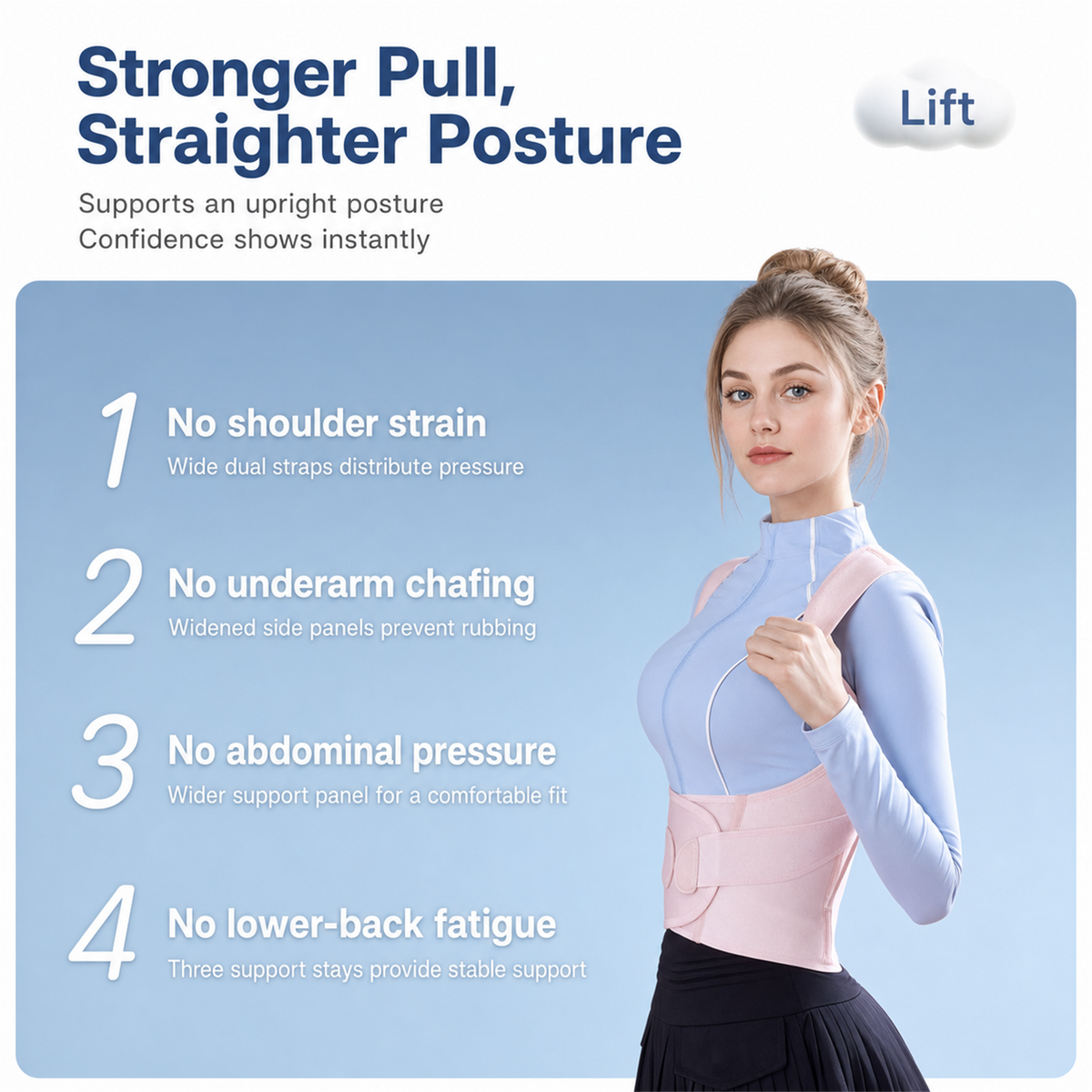 UOUBEO E9 Enhanced Comfort Back Support Belt – Reinforced Lumbar Brace for Men & Women
