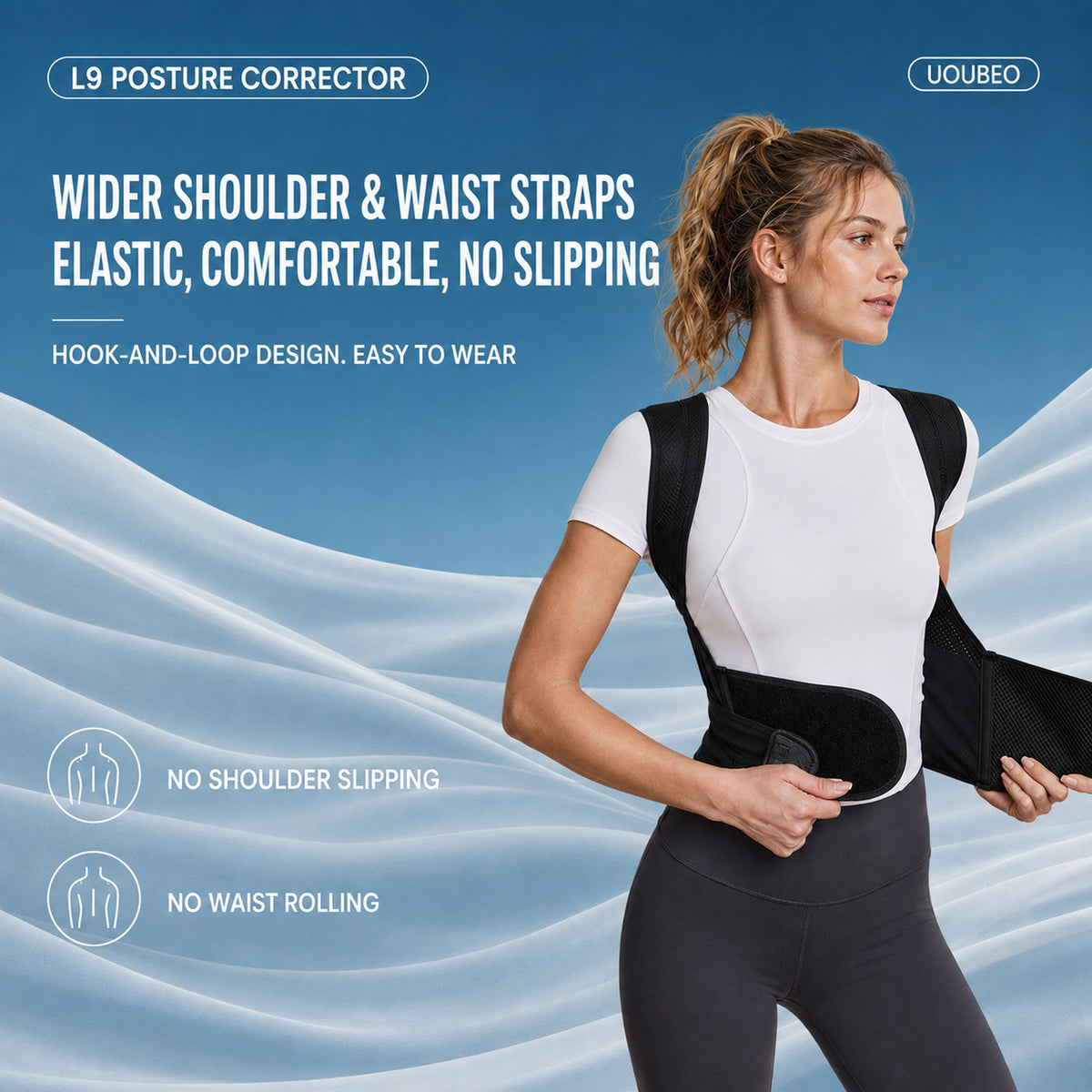 UOUBEO L9 Posture Corrector – Breathable 3-Spine Support Back Brace