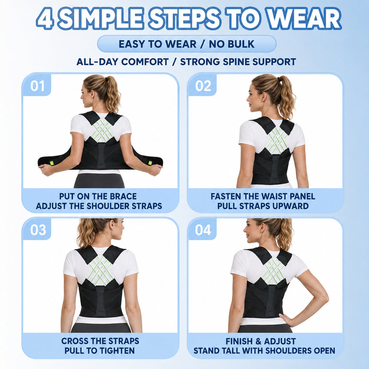 UOUBEO X Posture Corrector – Unisex Breathable Posture & Waist Support