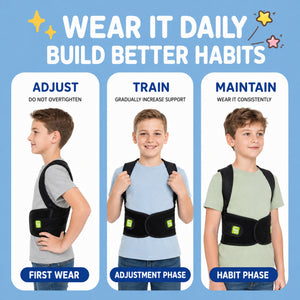 UOUBEO SKY Kids Posture Corrector – 3-Spine Support Back Brace with Breathable Comfort Design