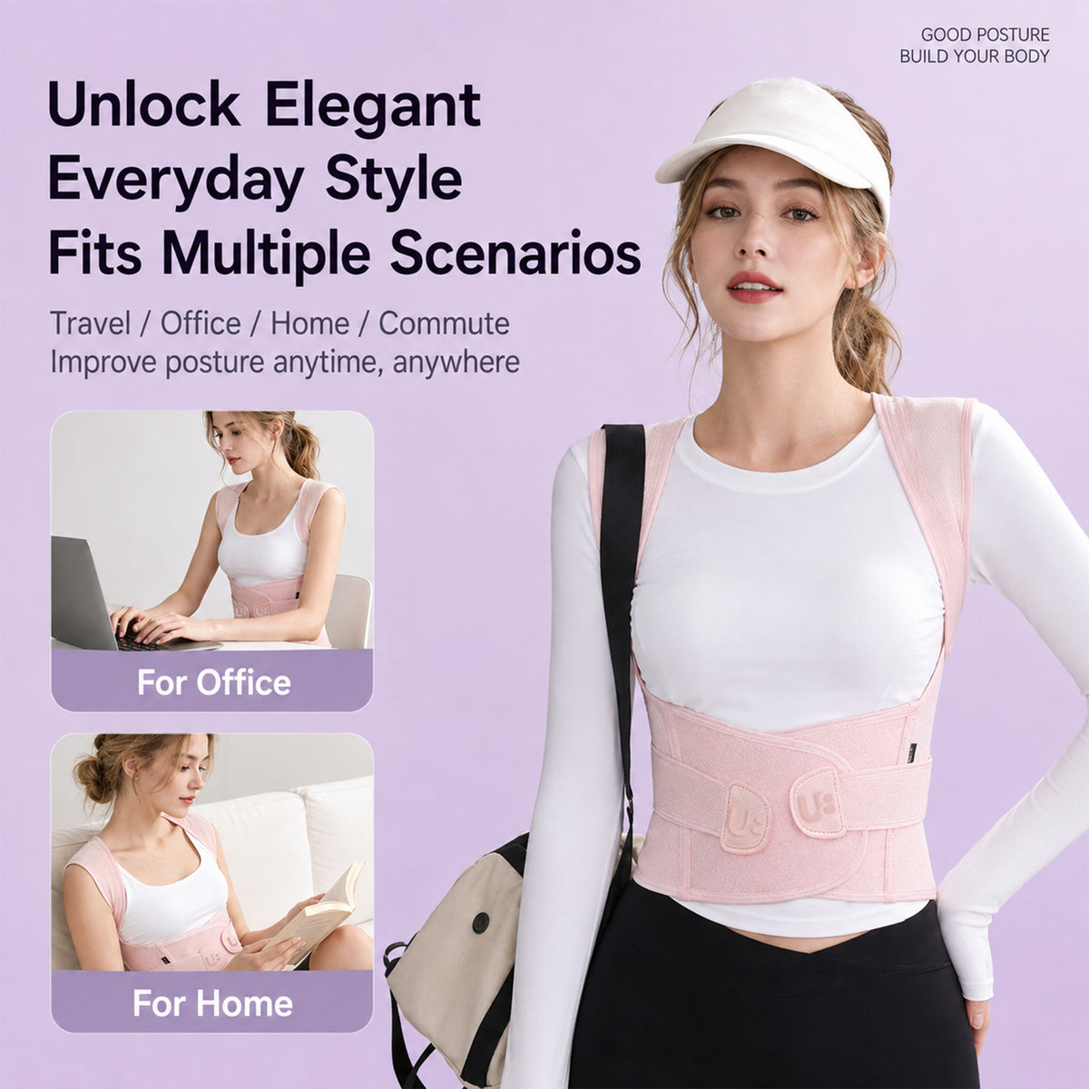 UOUBEO XZ Posture Shaping Back Support Belt – Elegant Body Sculpting Brace for Women