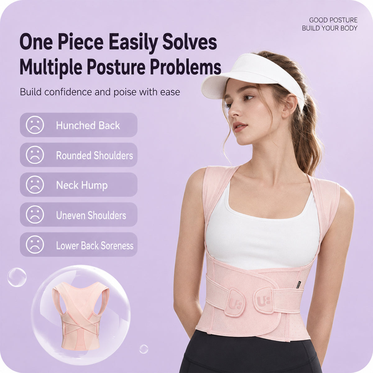 UOUBEO XZ Posture Shaping Back Support Belt – Elegant Body Sculpting Brace for Women