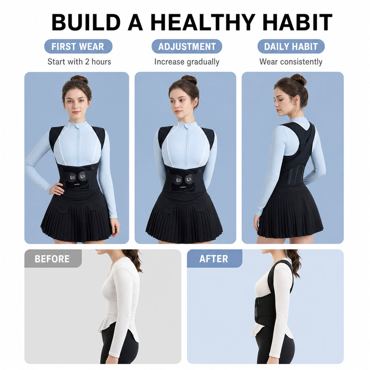 UOUBEO E9 Enhanced Comfort Back Support Belt – Reinforced Lumbar Brace for Men & Women