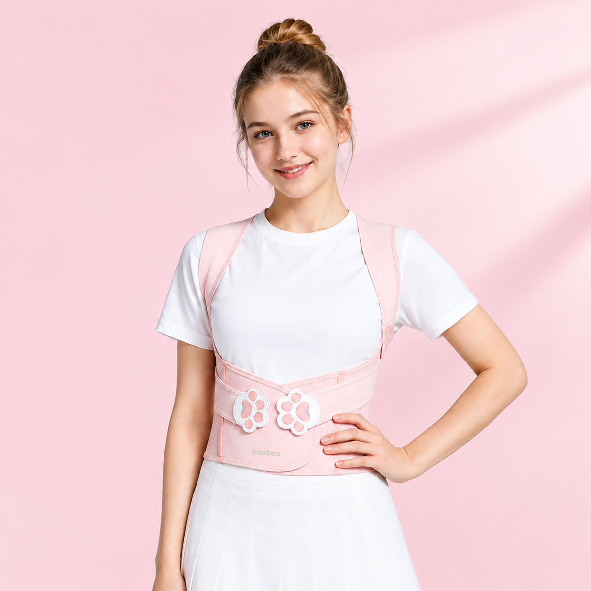 UOUBEO Kitty Women’s Open-Shoulder Posture Corrector – Breathable Comfort with Cute Cat Paw Design