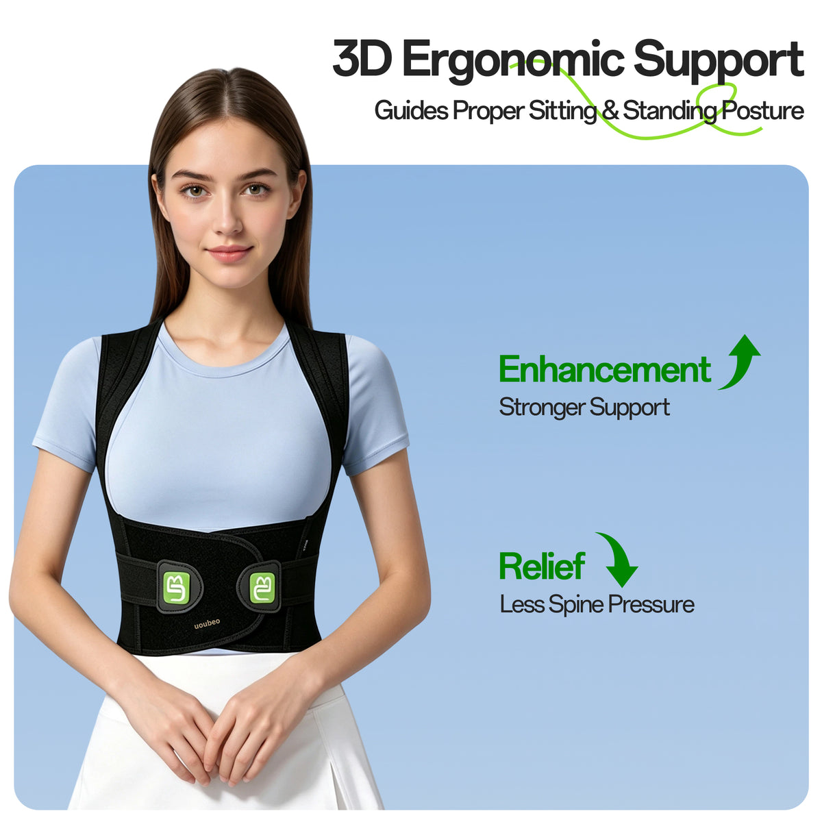 UOUBEO Air – Breathable Double-Layer Mesh Posture Corrector & Waist Support