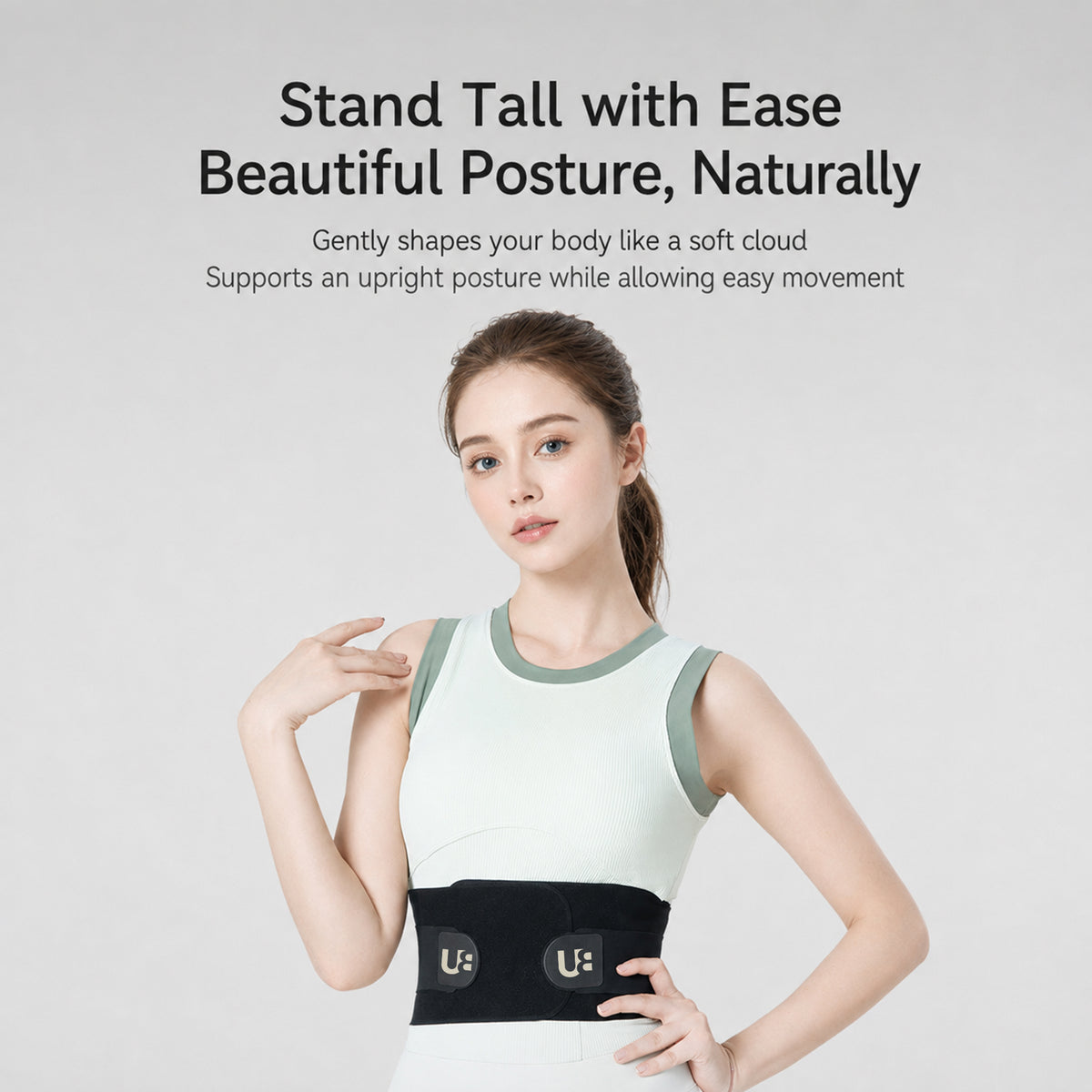UOUBEO Q9 Invisible Back Support Belt – Lightweight Breathable Lumbar Support for Men & Women
