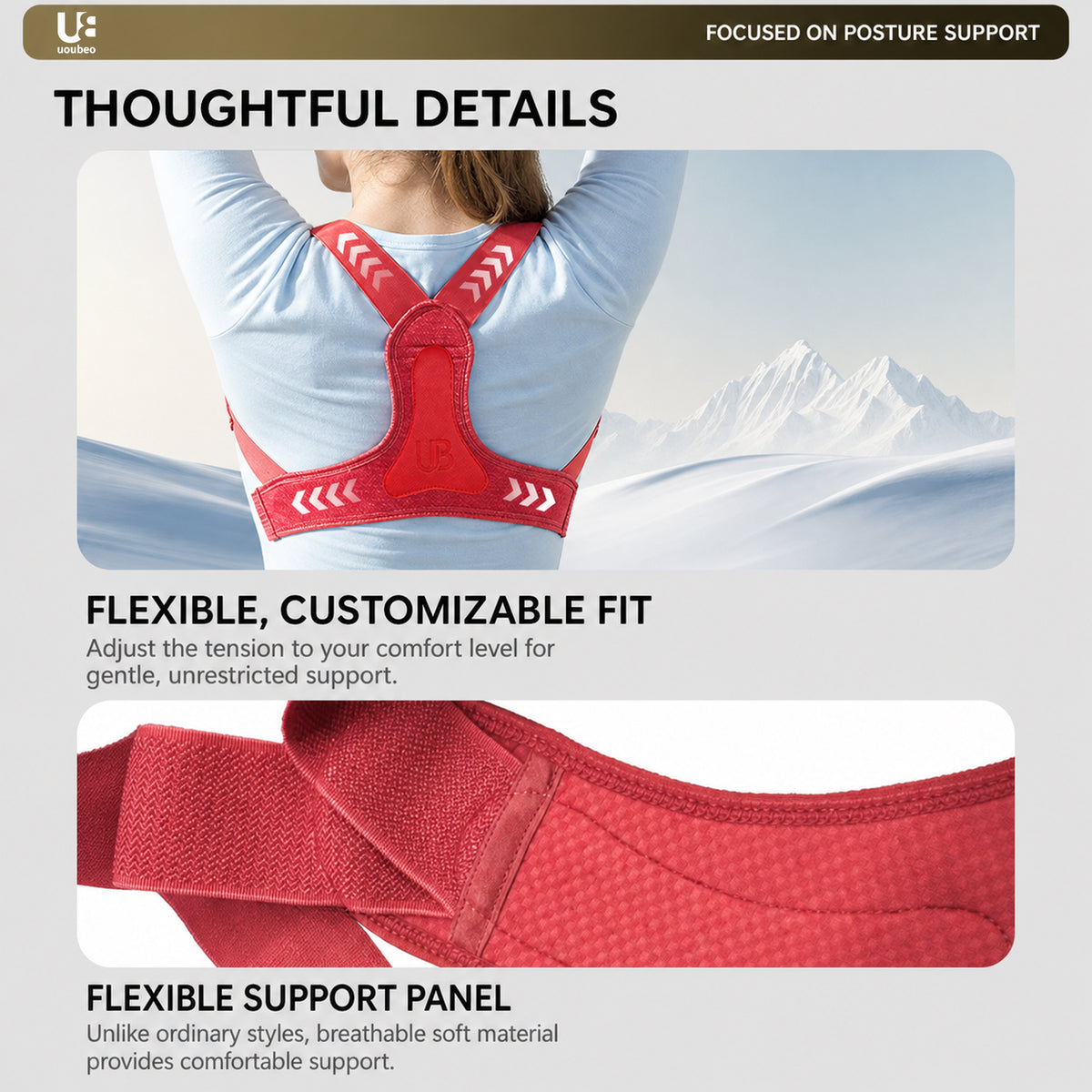 UOUBEO BQ Posture Corrector | Double Y Support for Better Posture
