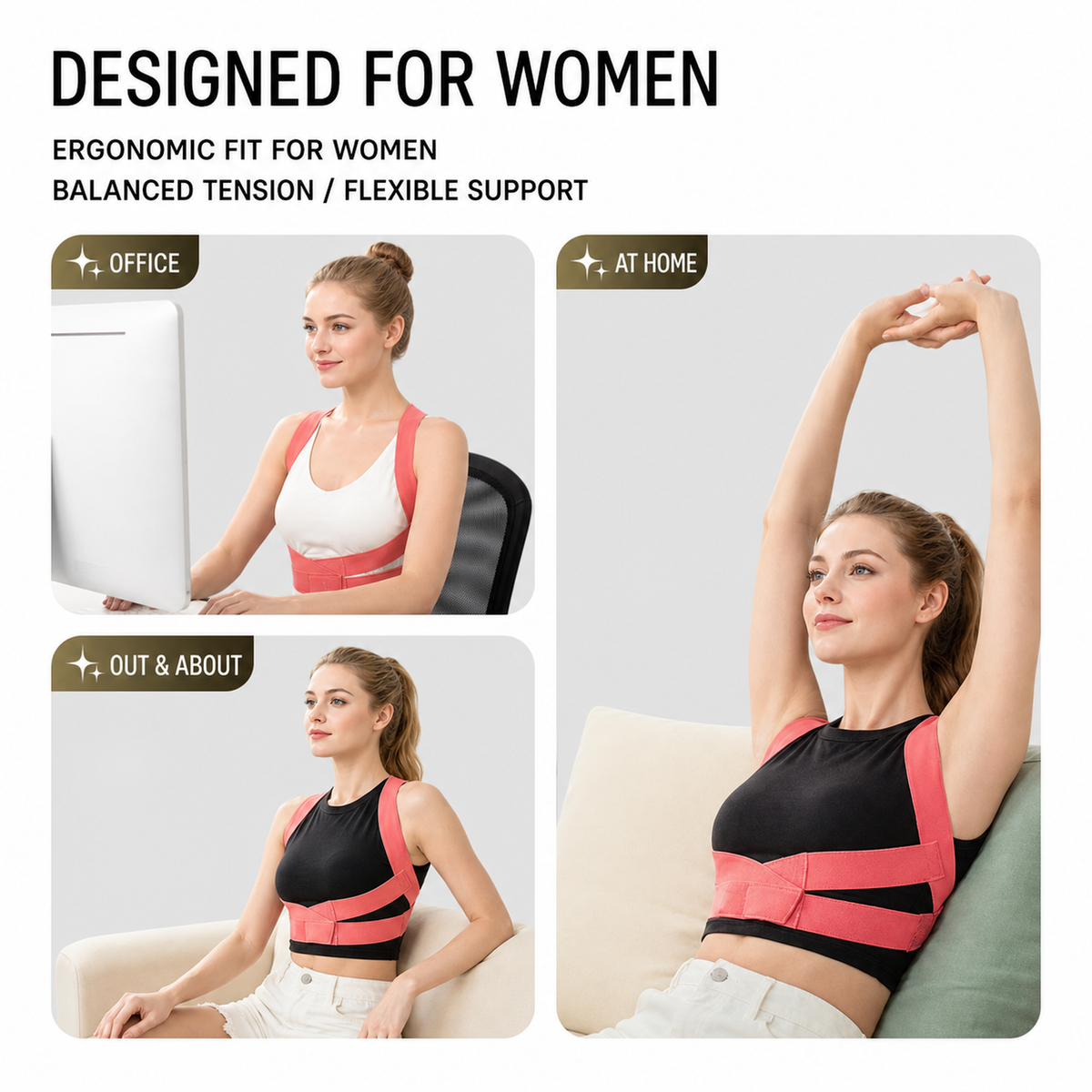 UOUBEO BQ Posture Corrector | Double Y Support for Better Posture
