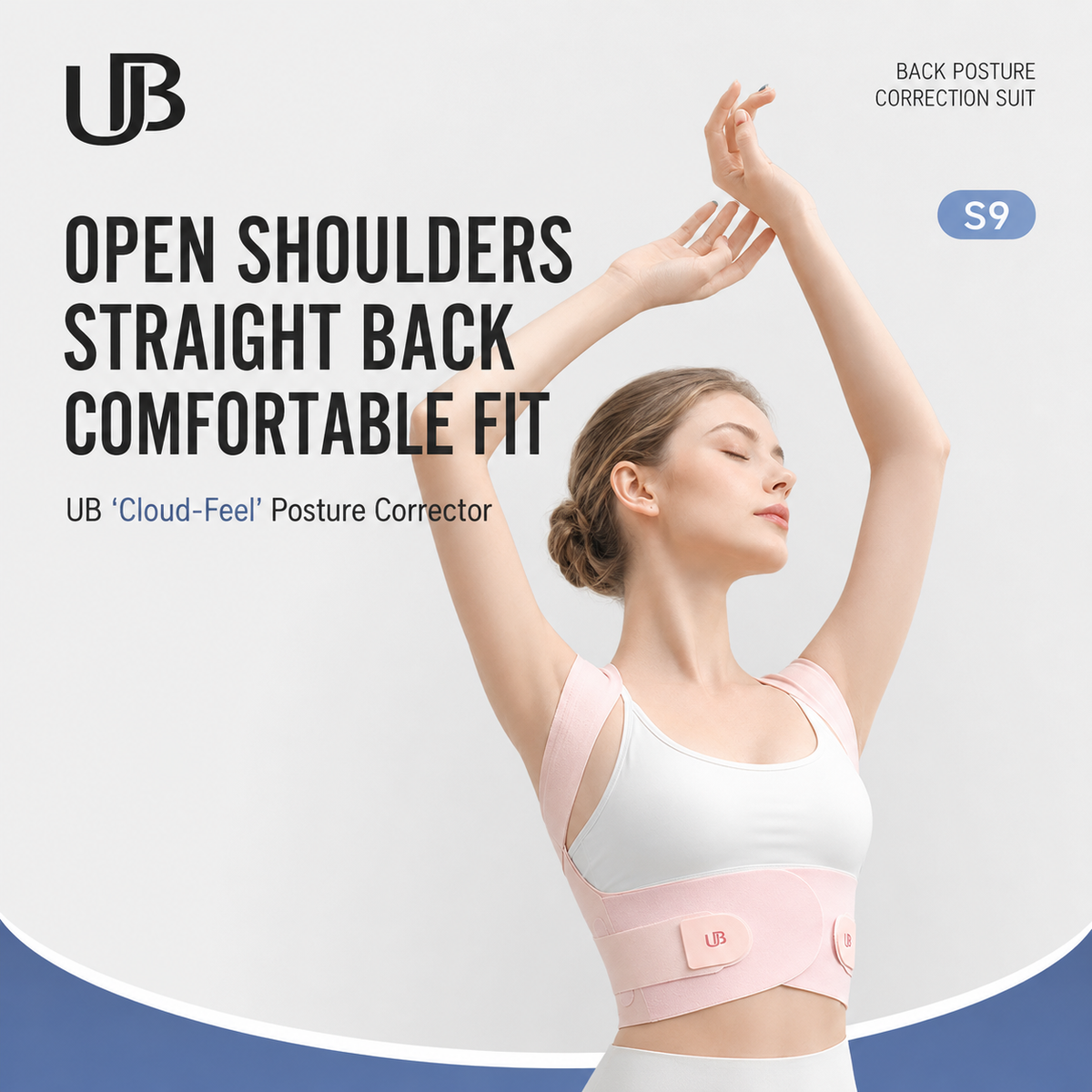 UOUBEO S9 Invisible Back Support Belt – Posture Corrector & Spine Support for Men & Women