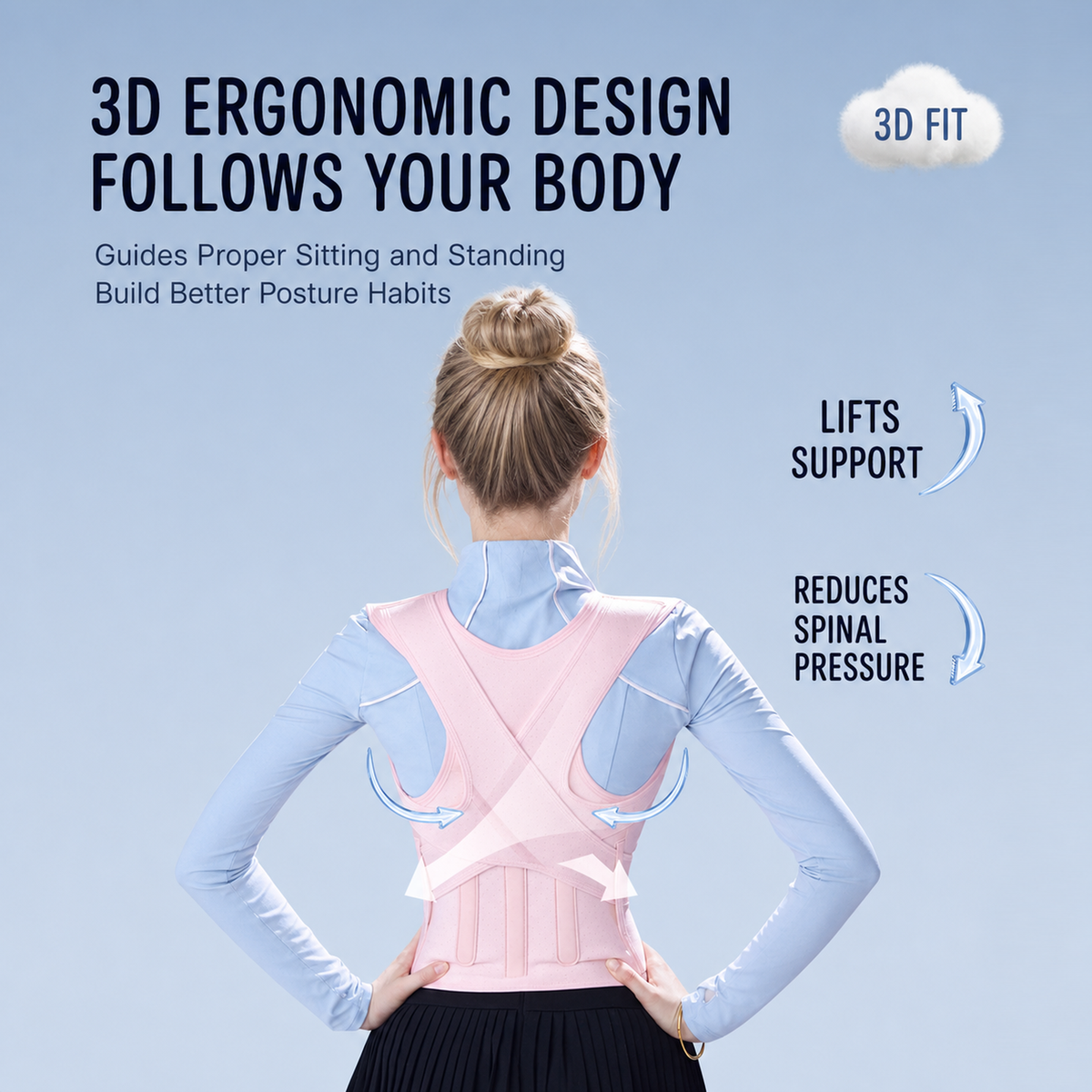UOUBEO E9 Enhanced Comfort Back Support Belt – Reinforced Lumbar Brace for Men & Women