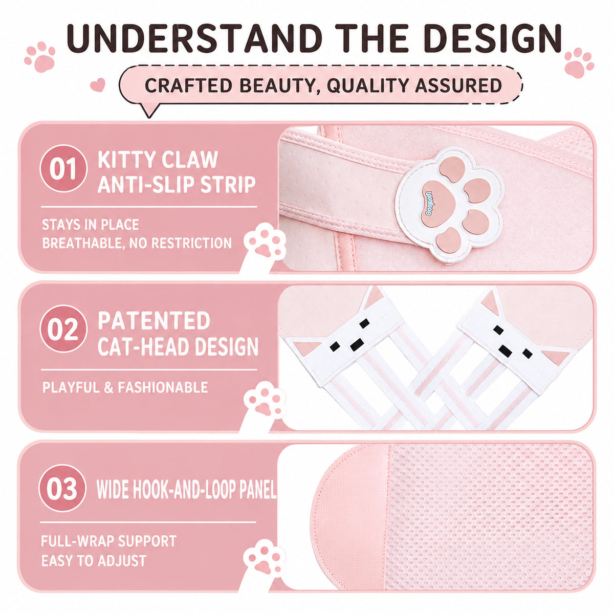 UOUBEO Kitty Women’s Open-Shoulder Posture Corrector – Breathable Comfort with Cute Cat Paw Design