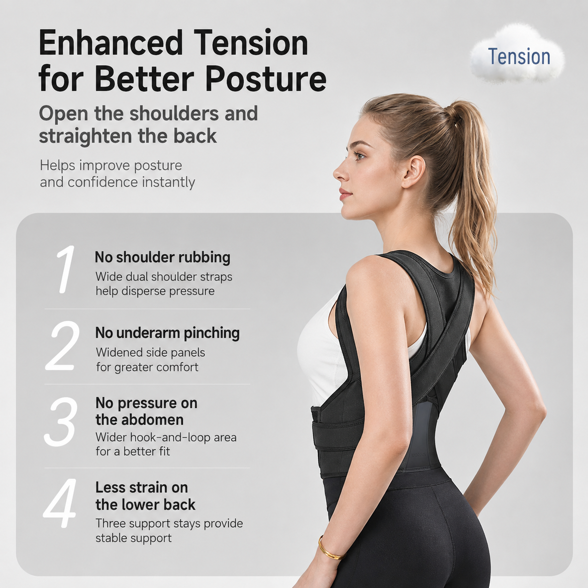 UOUBEO XE Pro Back Support Belt – High Elastic Breathable Lumbar Support Brace for All Ages
