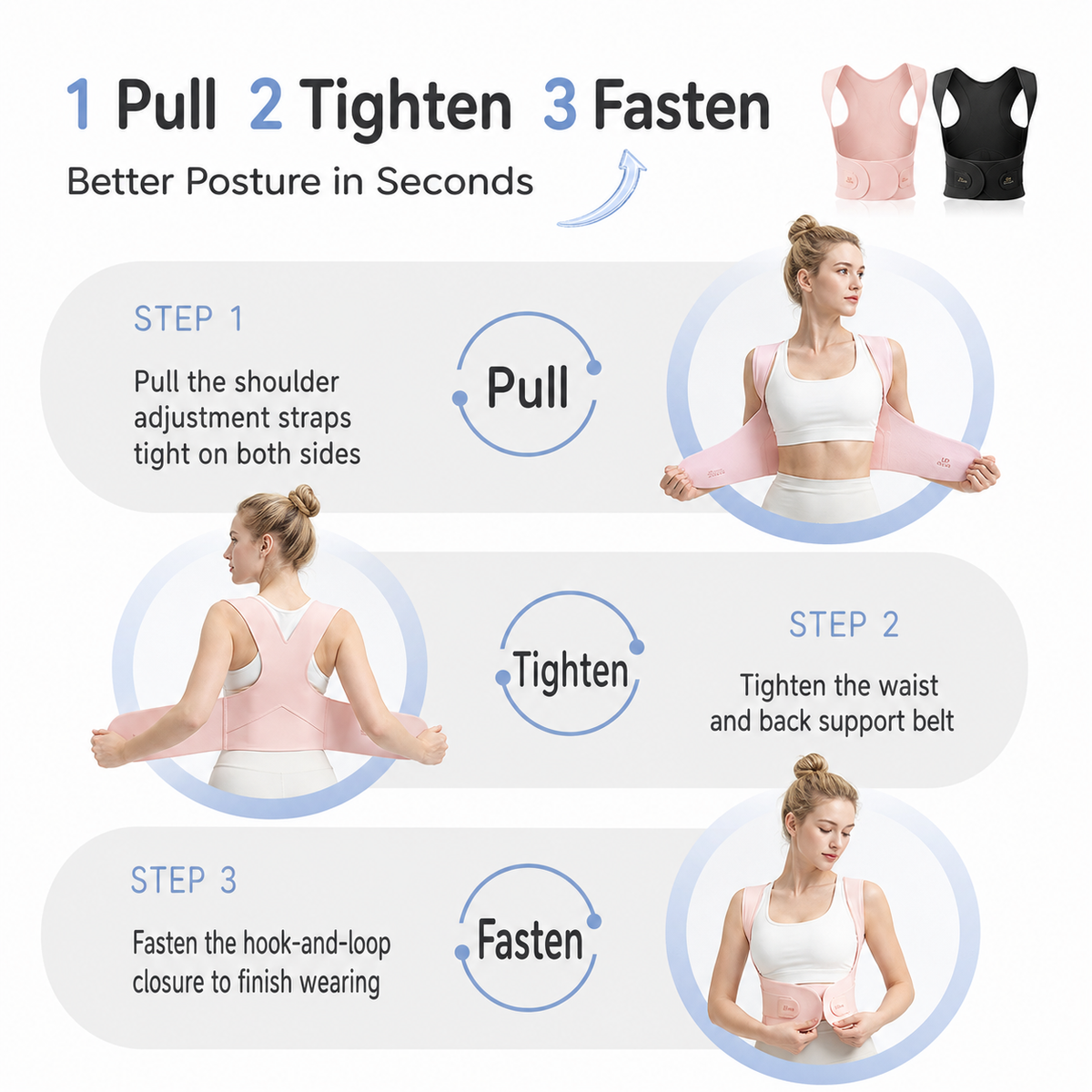 UOUBEO S9 Invisible Back Support Belt – Posture Corrector & Spine Support for Men & Women