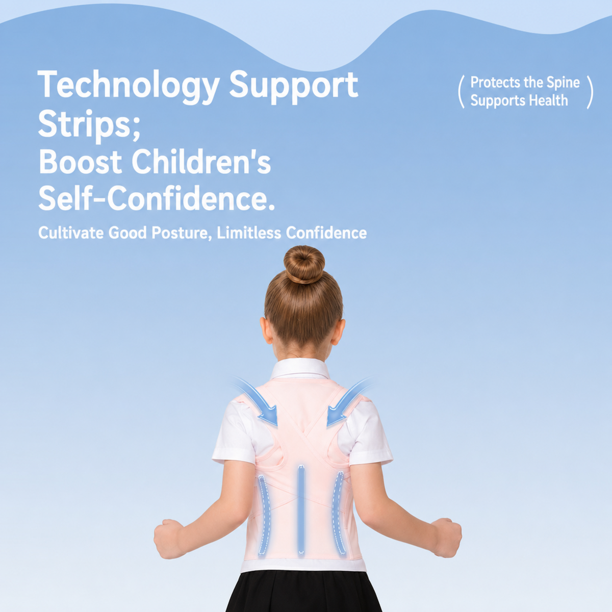 UOUBEO D9 Kids Posture Corrector – Lightweight & Breathable Mesh Back Support