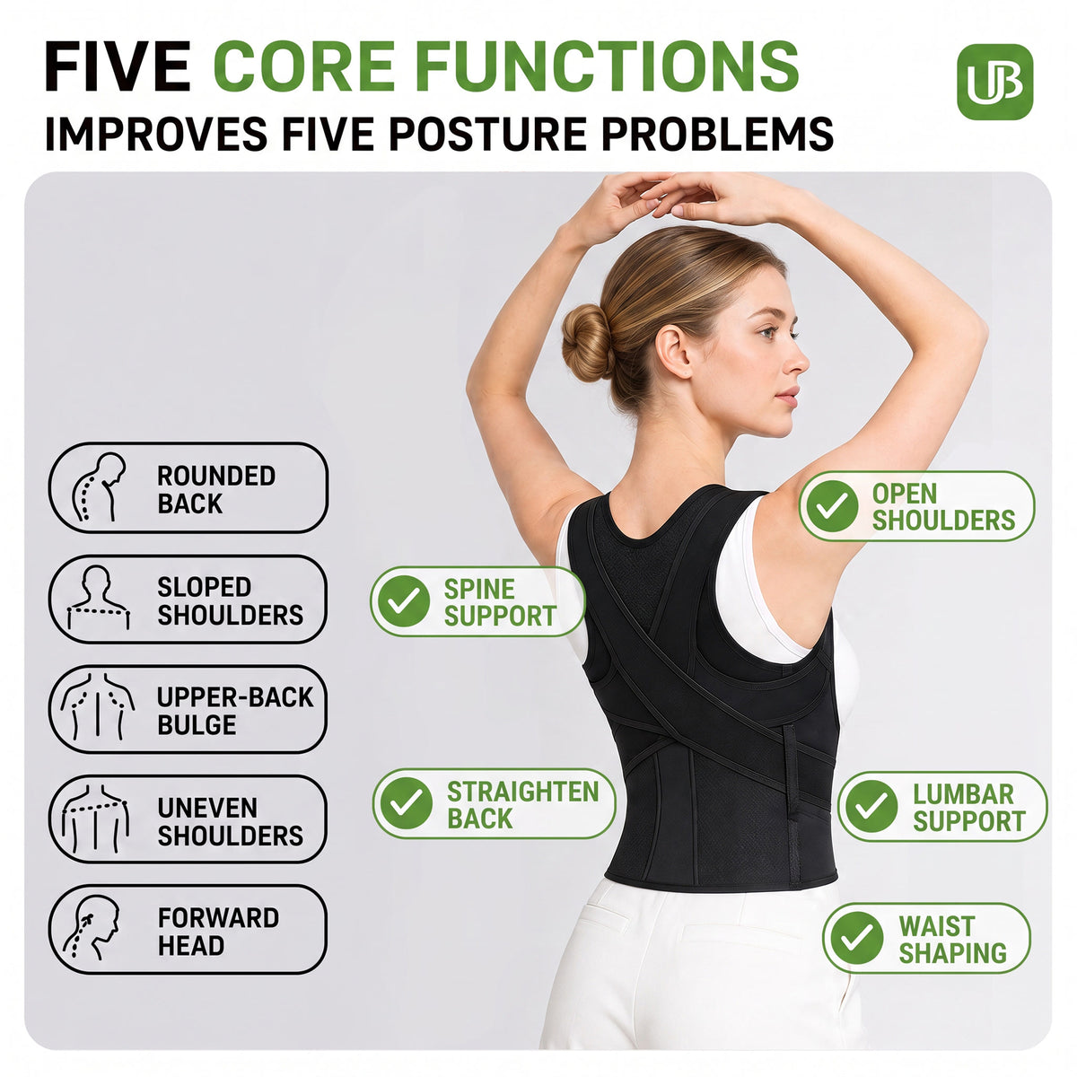 UOUBEO XK Posture Corrector – Breathable Back Support for Men & Women