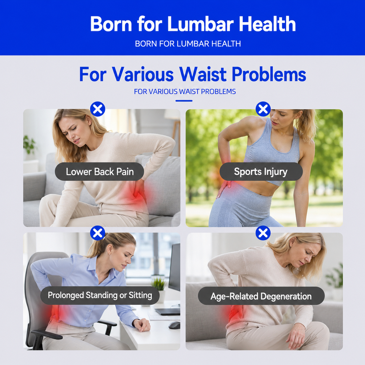 UOUBEO H6 Lumbar Support Belt – 4 Steel Stays & 360° Support