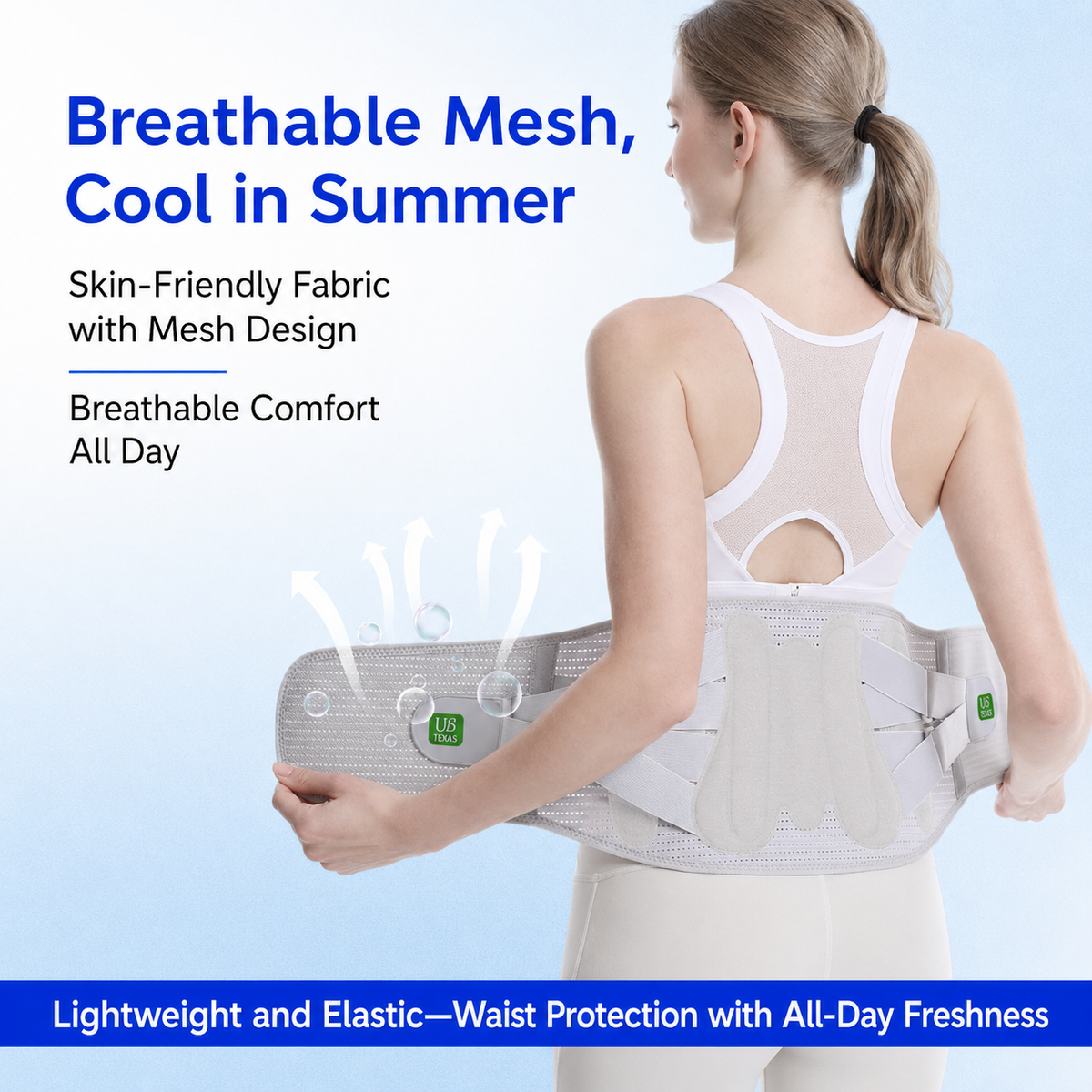 UOUBEO H6 Lumbar Support Belt – 4 Steel Stays & 360° Support